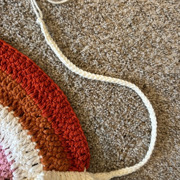 Crocheted halter top. Rainbow pattern pride. Boho. Festival. Hippie. Grandma - Picture 4 of 8